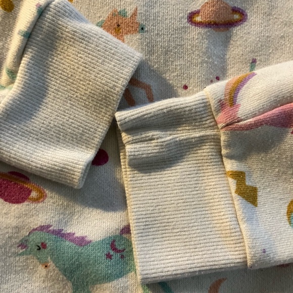 Girls Unicorn Fleece Zip-Up Hoodie Sweatshirt -M - Picture 4 of 5